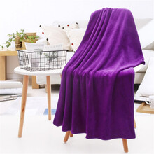 硕基 大号加厚擦车巾《尺寸180公分*80公分》洗车毛巾 高品质超细纤维 擦车毛巾吸水毛巾 400克  紫色