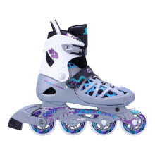 美洲狮（COUGAR） 滑冰鞋可调成人轮滑鞋 欧盟品质 男女款溜冰鞋 成人款 308N 银紫(仅鞋) L(41-44码)