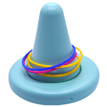 幼儿园独角凳玩具儿童平衡椅 独角椅 感统训练器材 独脚凳 独脚椅 独脚凳 马卡龙蓝+4个套圈