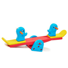 儿童跷跷板室内外加厚塑料长颈鹿跷跷板双人摇马宝宝滑行车童车木马幼儿园平衡健身玩具 小象跷跷板