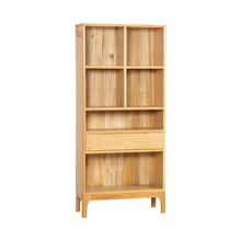 梦麦斯 书柜 北欧简约实木书架置物架红橡木半岛中书柜原木色 700*320*1560mmMMS-SM-2043