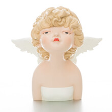 本艺术空间 国王花园系列-骤然天使 贾晓鸥创作艺术品摆件 天使半身雕塑 吧台书房空间装饰 创意礼品 守护白 S