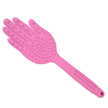 硅胶拍砂掌 手掌型按摩拍 拍痧棒 拍痧板经络拍板养生拍打棒全身硅胶保健拍沙敲打锤敲背按摩锤 家用 粉色（送经络图）