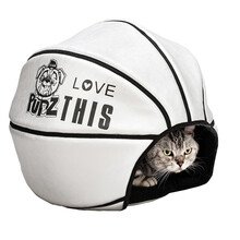 爱旺猫窝网红秋冬季猫咪用品半封闭式可拆洗球型狗窝小型犬泰迪潮 银色篮球