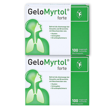 德国原装进口Gelomyrtol吉诺通桃金娘油肠溶胶囊 德国直邮吉诺通桃金娘油 2盒装 300mg成年人版100粒 12岁以上