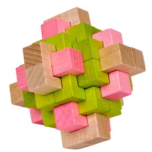 孔明锁6根儿童鲁班锁全套诸葛高难度解锁玩具套装大人小学生 彩色二十四锁