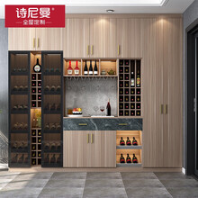 诗尼曼全屋定制现代轻奢客餐厅餐边柜收纳柜酒柜定做家具 1980元/平米（按投影面积计算，详询客服）