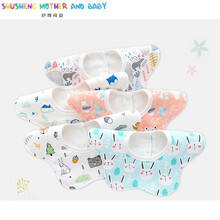 【班杰威尔】婴儿口水巾纯棉宝宝吃饭围嘴饭兜母婴用品儿童围兜防水韩版360度 颜色下单备注(一条装)