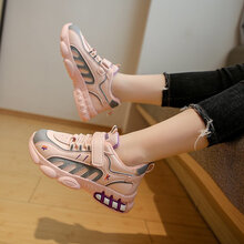 新款2021春夏秋季低帮球鞋户外运动鞋中大童男鞋女鞋柔软舒适防滑 粉红色 26