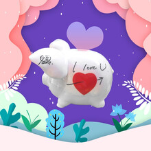 稀奇艺术招财猪储蓄罐萌猪存钱罐生日礼物创意礼品摆件送儿童 猪赢赢