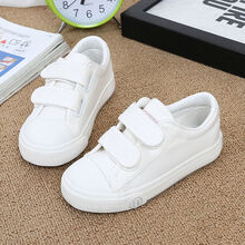 儿童白色帆布鞋男童女童小白鞋校园表演白鞋中大童学生鞋 白色 23 /165 内长15.5cm