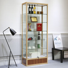 琅石名筑精品展柜 奖杯奖牌荣誉证书展示柜陈列柜商品礼品样品展柜定做透明玻璃柜子定制美容化妆产品陈列柜 红胡桃 无灯：长80×35侧宽×200CM高