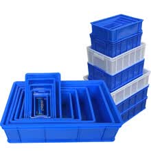 天迹 塑料周转箱 货架物料收纳盒 长方形五金零件盒 螺丝工具盒 4#410*310*145 蓝