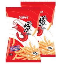 超市	Calbee/卡乐比 泰国进口 薯片膨化食品 原味虾条 休闲零食90g*2