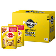 宝路狗粮 宠物狗零食 软包狗罐头 成犬全价妙鲜包 整盒装 鲜肝味100g*12