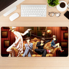 黑狼（Black Wolf）鼠标垫超大加厚锁边动漫风游戏键盘垫定制订做男女个性办公电脑桌垫 柯南剧照 400x900x3mm