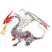 【迪尔乐斯品牌直营】恐龙拼图儿童4-6岁男孩子7-8动物类益智3d木质立体拼图积木模型动手动脑玩具 飞龙