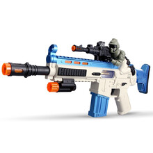 儿童玩具枪电动抢声光音乐枪宝宝小孩男童生日m4枪2-3-6岁 电动声光震动枪 送背带 标配(送普通电池)