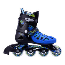 美洲狮（COUGAR） 滑冰鞋可调成人轮滑鞋 欧盟品质 男女款溜冰鞋 成人款 308N 黑蓝(鞋+护具) L(41-44码)