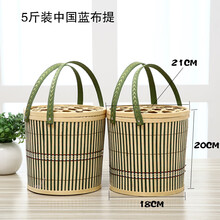 装鸡蛋的竹篮子 竹编竹篮子大闸蟹手提篮茶叶中秋节月饼礼盒鸡蛋竹篮特产竹蓝包装 5斤 绿色 布提