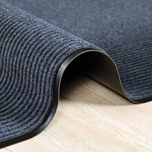 可定制走廊地毯厨房耐脏防滑吸水防水垫公司门口地毯办公楼酒店食堂满铺整卷裁剪 深灰色加厚7MM 宽度0.9米×拍几件发几米总长