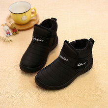 回力儿童运动冬季加绒加厚女童短靴男童鞋学生防水棉靴雪地靴保暖 黑色 36码/230内长约22.5CM