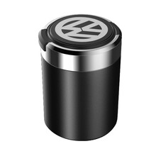 温斯堡大众途观L迈腾速腾捷达桑塔纳凌渡宝来Polo/CC车载烟灰缸带LED灯 大众磨砂黑烟灰缸