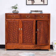 承古堂红木家具缅甸花梨（学名：大果紫檀）实木歺边柜餐边柜厨房储物柜新中式玄关柜储物柜收纳柜TG 长128*宽33*高107cm