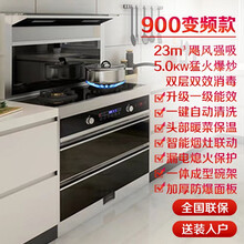 伟佳好太太 一体式集成灶 侧吸式油烟机环保灶烟灶消套餐 抽油烟机灶具消毒柜套装 烟灶套餐 自动清洗 集成灶（900MM变频款 头部暖菜） 双电磁炉款（无需开通气源使用 ）