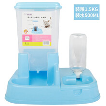 呆呆宠 猫咪自动喂食器喂猫自动投食器猫粮机饮水机猫碗狗碗宠物用品幼猫食盆喂水器 天蓝色