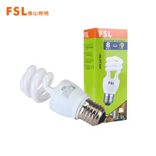 佛山照明（FSL）T3节能灯螺旋型荧光灯E27大螺口8W白光 单支装（量大定制）