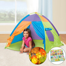儿童帐篷室内外玩具游戏屋公主宝宝过家家女孩折叠大房子海洋球池公主房城堡帐篷 欧美风款式+棉线灯+垫子