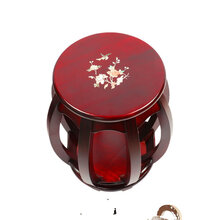 IRY古筝凳子单人实木凳梅花款二胡琴凳楠木色紫檀色结实耐用乐器通用圆凳儿童成人椅子板凳 红木色（印花款）+8个古筝指甲+2卷胶带