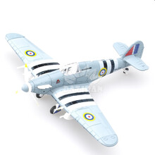 正版4D拼装1/48二战飞机模型BF109海盗喷火战斗机玩具军事风摆件 飓风 浅蓝色