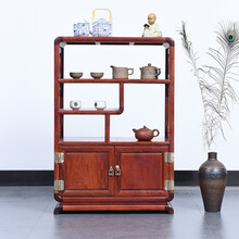 匠人塘红木家具缅甸花梨（学名：大果紫檀）餐边柜茶水柜储物柜厨房新中式实木客厅歺边柜茶台茶叶柜 长60*宽35*高89cm