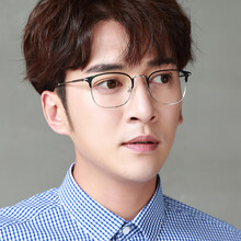 帕娜美菈防辐射眼镜男电竞眼镜防蓝光近视眼镜女眼睛框镜架电脑护目镜平光镜 黑银色 【防辐射 防蓝光】无度数