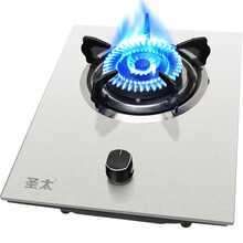圣太煤气灶单灶家用单个猛火嵌入式台式炉具单眼节能大火力燃气灶 【旋火款】不锈钢面板 天然气