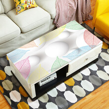 梦的丝娜 茶几桌布防水防烫现代长方形软塑料玻璃胶垫电视柜茶几垫网红桌垫 XD1-淡雅之叶 70*130cm