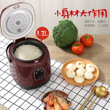 珍贡 小家电迷你电饭煲1人-2人小型电饭锅老式家用学生宿舍煮饭便携普通1.2l不粘锅 棕色 单机款 不配蒸碟