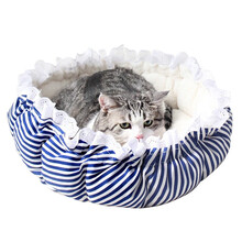 憨憨宠 猫窝狗窝双面可用宠物小型犬中型犬大型犬狗垫泰迪金毛狗床宠物用品 蓝色条纹大号