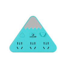 吉顺插座一转三多功能排插 商旅/家用便携式插座/转换插头/插排/插线板无线 蓝色款FT07