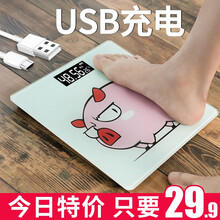 凯丰  电子秤称重人体秤 精准体重秤电子称家用计体重称卡通人体称 【充电款】傲娇小猪