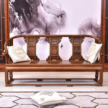 匠人塘红木家具非洲鸡翅木（学名：非洲崖豆木）长沙发实木中式客厅三人座沙发椅 皇冠三人座A款/长沙发