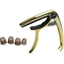 Bonmusica民谣古典电木吉他变调夹金属可拔钉变音夹移调转调器capo吉他夹子尤克里里通用变音器 金色+左手指套4个