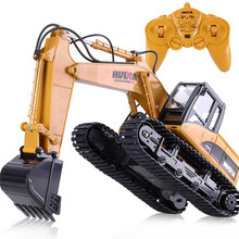汇纳遥控挖掘机玩具合金工程车推土机仿真电动工程车592挖机遥控玩具抖音同款工程车男孩玩具 15通道汇纳合金挖掘机