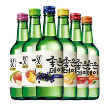 好天好饮韩国烧酒原瓶进口 6种混合水果口味配制酒组合1 口味随机 360ml*6瓶整箱装