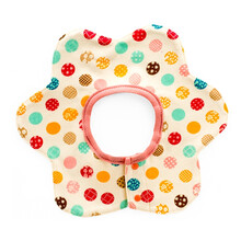 DUDU JIA 360度旋转四层防水宝宝围嘴双暗扣纯棉围兜吃饭婴儿口水巾饭兜 玻璃弹珠