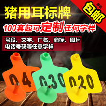 七六牧业耳标牌激光带字猪耳标牌猪牛羊耳标耳标号牌猪用耳标钳母猪耳标兽用 猪黄色带字100套