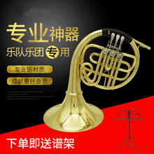 降B调圆号三键四键F调单排双排分体法国号圆号管乐器乐队乐团 三键单排圆号