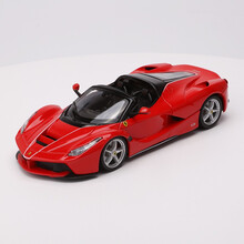 比美高1:24法拉利SF90油电混合动力FXXK拉法恩佐1:24仿真合金跑车汽车模型礼品摆件 法拉利拉法敞篷红色
